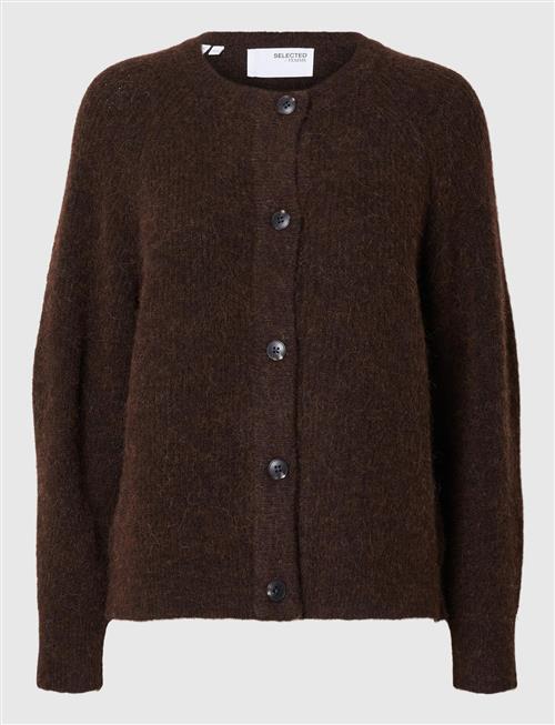 Slflulu Ls Knit Short Cardigan Noos Selected Femme Brown