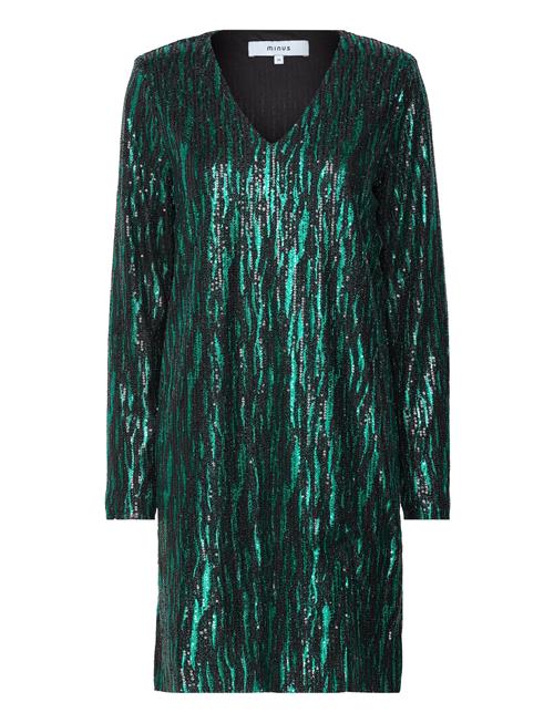 Caia V-Neck Short Glitter Dress Minus Green