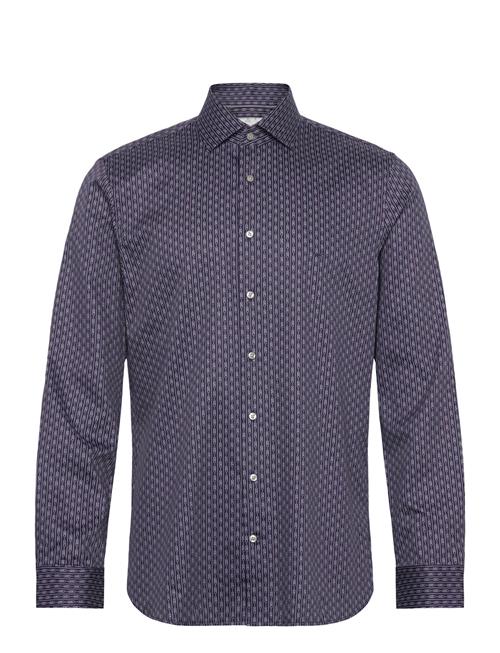 Empire Stripe Print Slim Shirt Michael Kors Blue