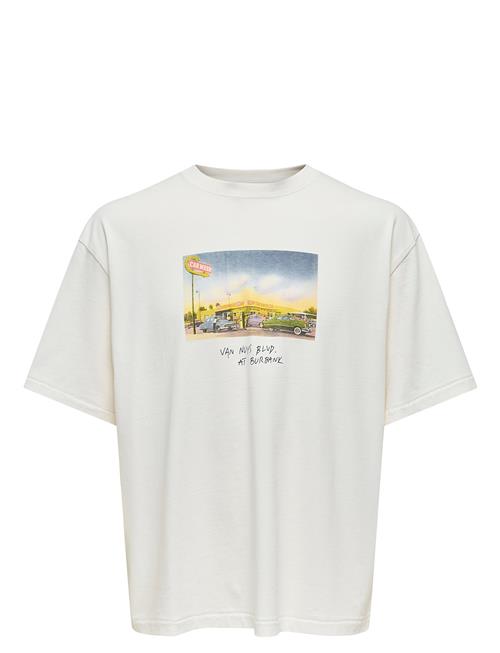 ONLY & SONS Onsdevin Ovz Washed Ss Tee Vd ONLY & SONS White