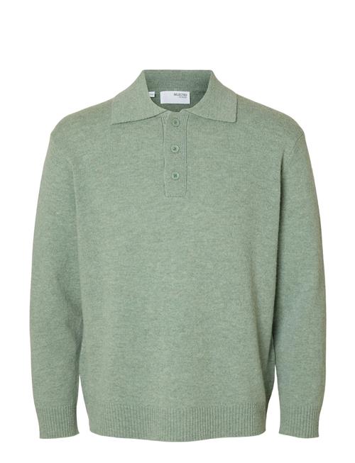 Selected Homme Slhreuben Ls Knit Relaxed Polo Selected Homme Green