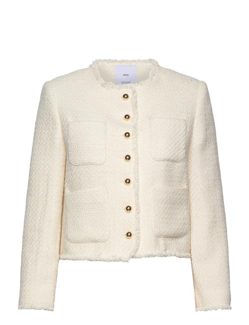 Mango Tweed Jacket With Jewel Buttons Mango Cream