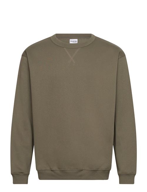 Slhrelax-Sigurd Crew Neck Sweat Selected Khaki