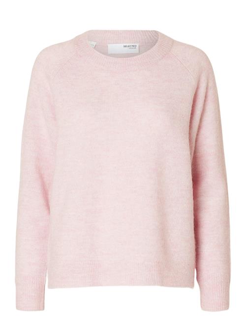 Slflulu Ls Knit O-Neck B Noos Selected Femme Pink