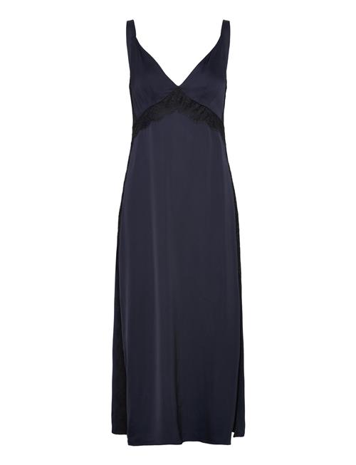 Ennis Satin Lace Dress French Connection Blue