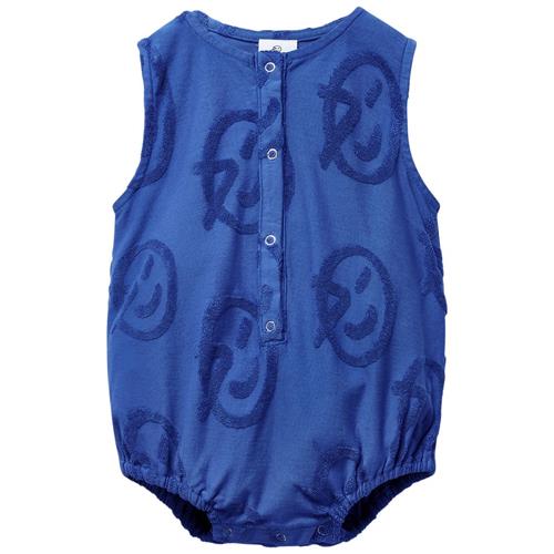 Wynken Mini Romper I Jersey Klein Blue Logos | Blå | 9 months