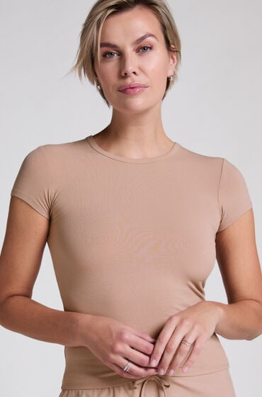 Hunkemöller Pyjamas Top Rib Essential Beige