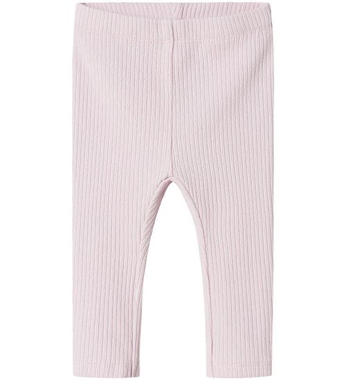 Name It Leggigs- Rib - NbfDikka - Light Lilac m. Hulmønster