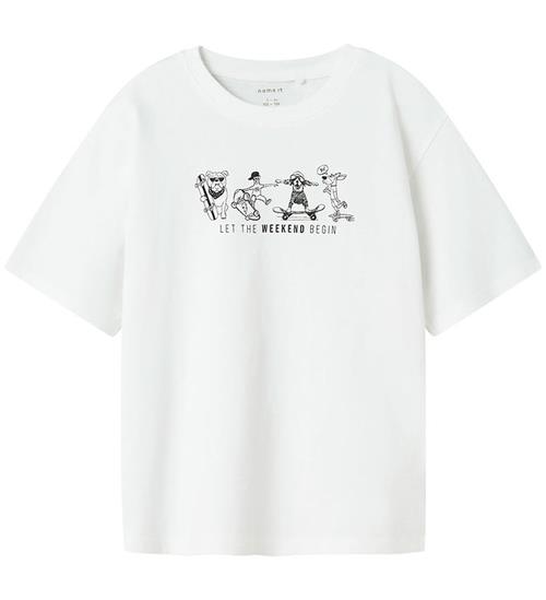 Name It T-shirt - NkmBocalle - Bright White m. Print