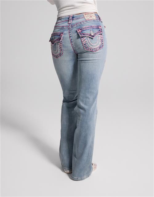 Se True Religion - Blå - Becca Mr Bootcut Flap Sup T ved Nelly