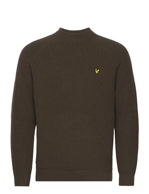 Lyle & Scott Shaker Stitch Mock Neck Jumper Lyle & Scott Khaki