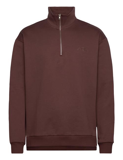 Les Deux Crew Half-Zip Sweatshirt Les Deux Brown