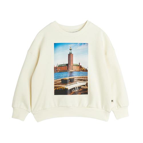 Se Mini Rodini GOTS City Hall Sweatshirt Offwhite 104/110 cm  Creme  104/110 cm  Unisex ved Babyshop