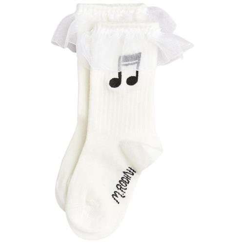 Mini Rodini GOTS Note Frill 1-Pack Sokker White 16-19 EU  Hvid  16-19 EU  Unisex