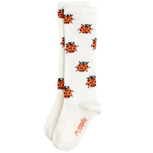 Mini Rodini GOTS Ladybugs Knæhøje Sokker White | Hvid | 20-23 EU