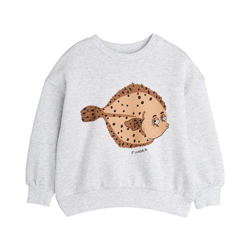 Se Mini Rodini GOTS Flundra Sweatshirt Grey Melange 116/122 cm  Grå  116/122 cm  Unisex ved Babyshop