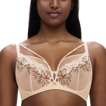 Chantelle Bh Pulp Underwired Very Covering Bra Sort m Beige nylon C 90 Dame