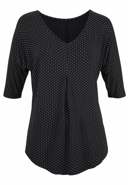 LASCANA Bluse  sort / hvid