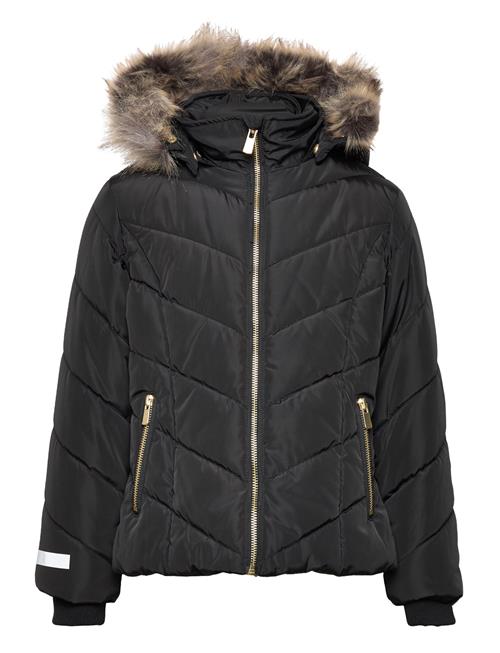 Jacket Hood W Fake Fur Lindex Black