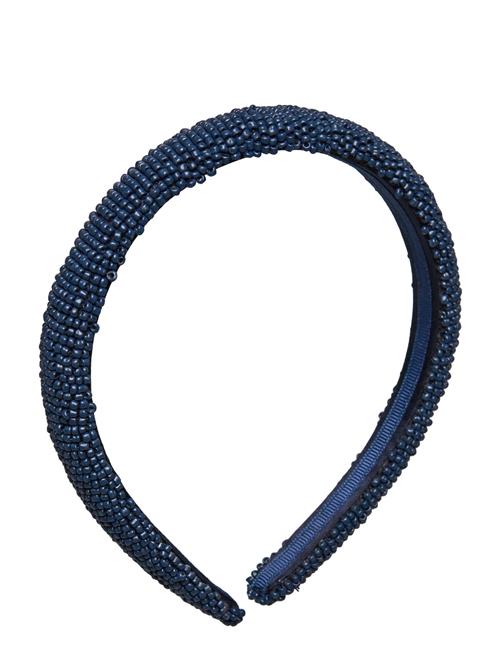 Solid Slim Beaded Hairbrace Becksöndergaard Navy