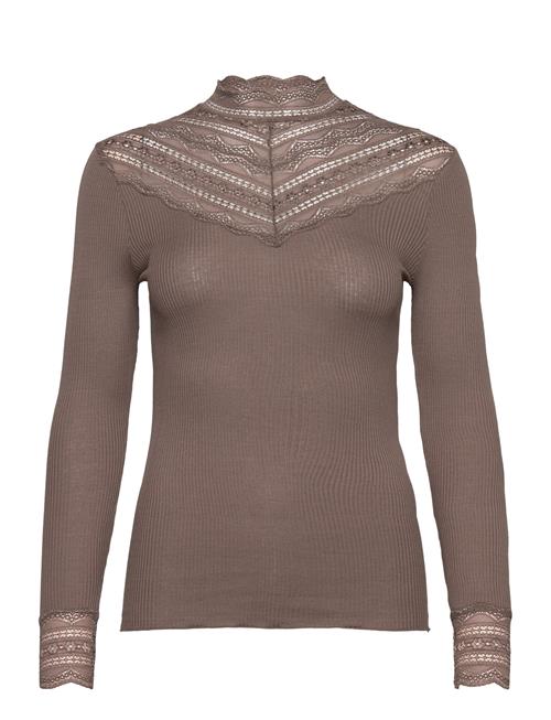 Rosemunde Silk T-Shirt W/ Lace Rosemunde Brown