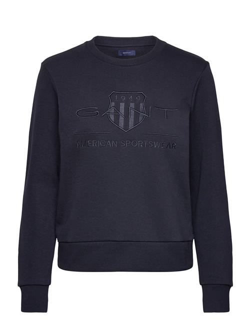 Reg Tonal Shield C-Neck Sweat GANT Navy