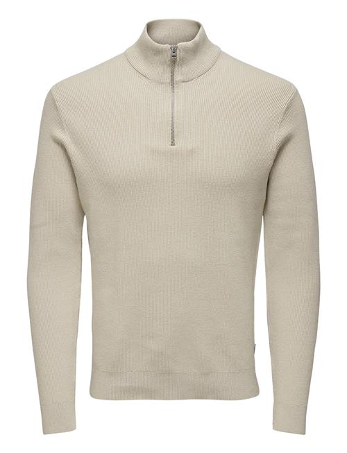 Onsphil Reg 12 Struc Half Zip Knit Noos ONLY & SONS Cream