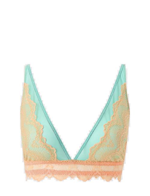 Understatement Underwear Lace Mesh Plunge Bralette Understatement Underwear Blue