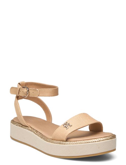 Linen With Gold Flatform Tommy Hilfiger Beige