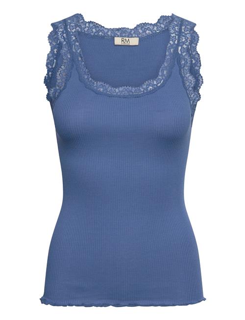 Rmwbalta Modal Sl Lace U-Neck Top RM By Rosemunde Blue