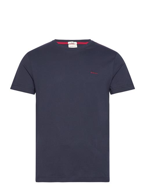 Contrast Logo Ss T-Shirt GANT Blue