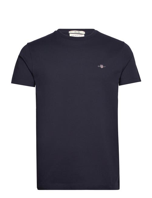 Slim Pique Ss T-Shirt GANT Blue