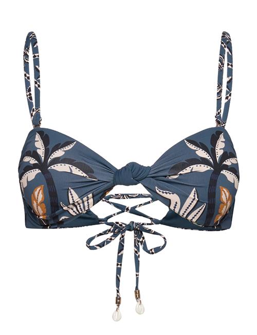 Lottie Printed Bandeau Bikini Top Malina Navy