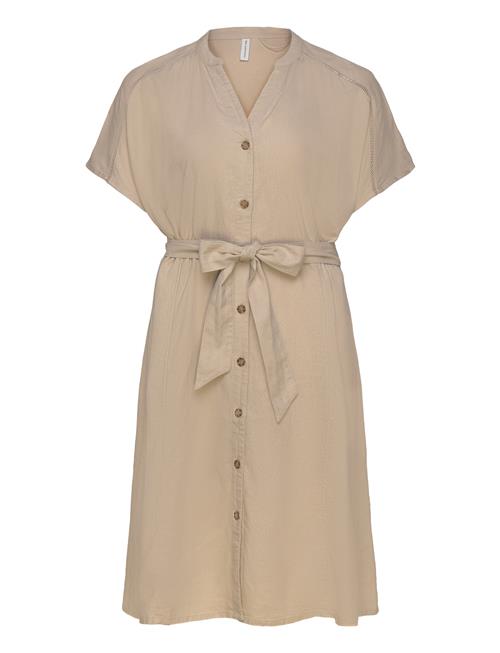 Carcaro S/S Linen Calf Shirt Dress Tlr ONLY Carmakoma Cream