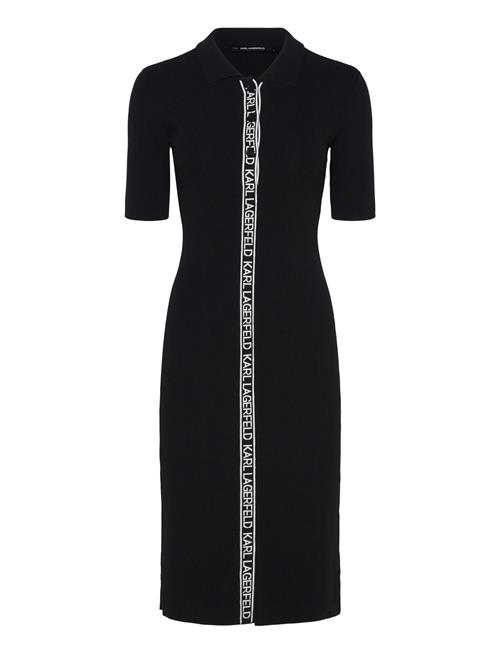 Karl Lagerfeld Sslv Logo Knit Dress Karl Lagerfeld Black