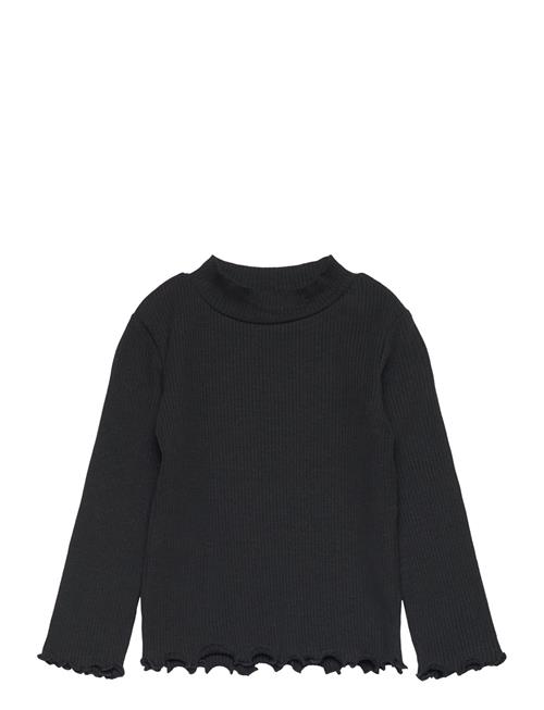 Turtleneck Long-Sleeved T-Shirt Mango Black