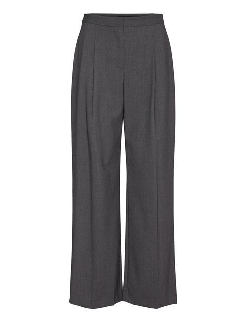 Mango Wideleg Pleated Trousers Mango Grey