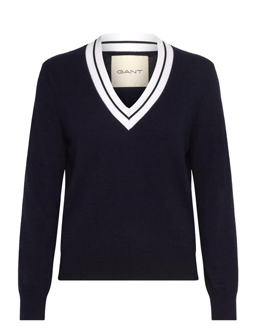 Contrast V-Neck GANT Navy