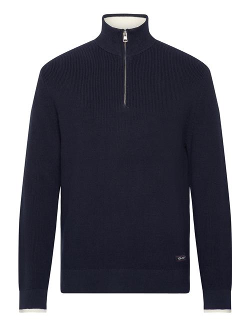 Ribbed Cotton Half Zip GANT Navy