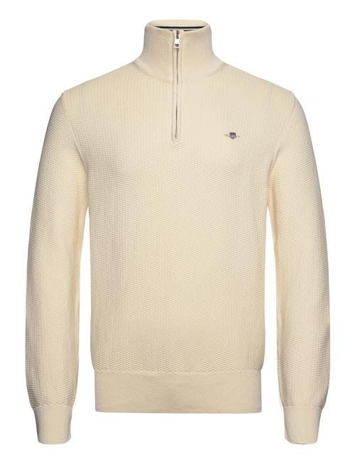 GANT Cotton Micro Textured Half Zip GANT Cream