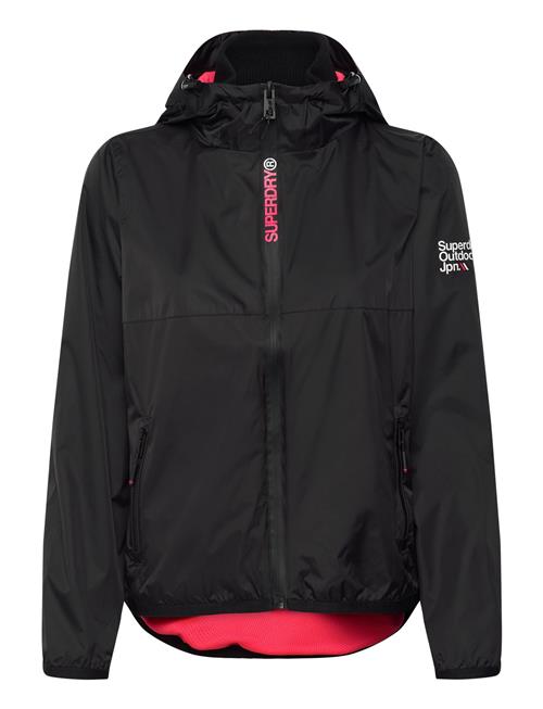 Hooded Logo Windbreaker Jacket Superdry Sport Black