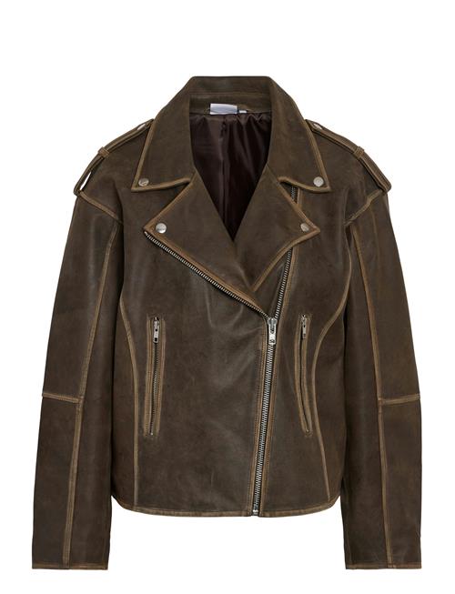 NOISY MAY Nmaston Leather Biker Jacket NOISY MAY Brown