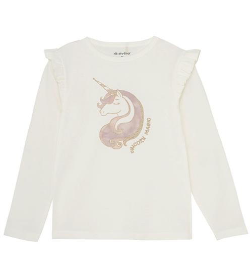 Minymo Bluse - Marshmallow White m. Print