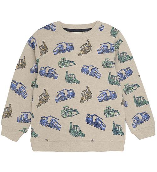 Minymo Sweatshirt - Beigemeleret m. Print