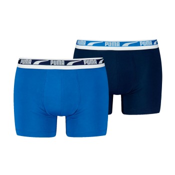 Puma 2P Men Multi Logo Boxer Marine/Blå bomuld Medium Herre