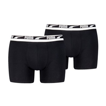 Puma 2P Men Multi Logo Boxer Grå/Sort bomuld Small Herre