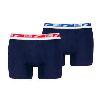 Puma 2P Men Multi Logo Boxer Marineblå bomuld Medium Herre