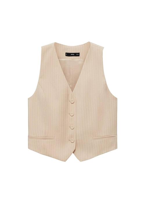 MANGO Vest 'CLAVEL'  beige / sort