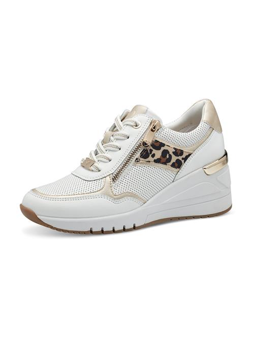 Se MARCO TOZZI Sneaker low  beige / guld / sort / hvid ved About You