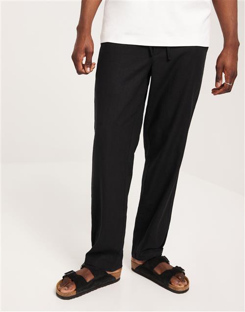 Solid SDAlann Allan Elasticated Linen Pants Hørbukser Sort